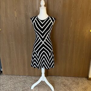 Banana Republic Black and White Geometric Mini Dress